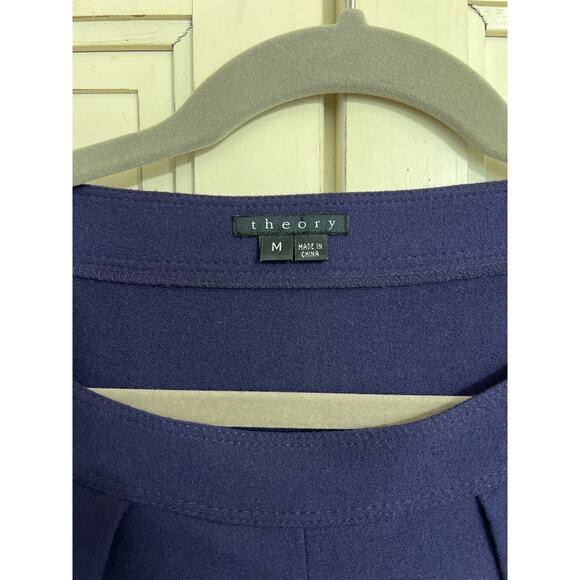 Theory size medium dark purple wool mini dress with pockets - Picture 2 of 5